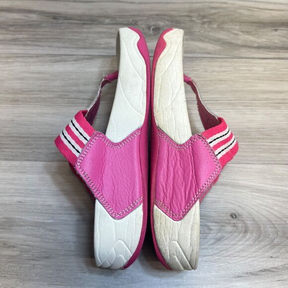 Therashoe Sandals Flip Flop Thong Therapy Molded Insole Pink Leather Size 6 - Picture 2 of 9